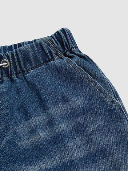 High Waisted Loose Drawstring Elasticity Gradient Jean Pants Bottoms