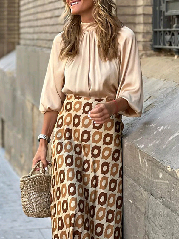 High Waisted Loose Polka-Dot Skirts