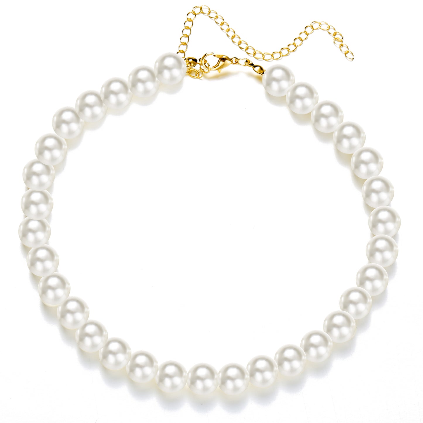Baroque Style Three Layer Pearl Necklace With Beaded Chain Featuring Resin Pendant For Women