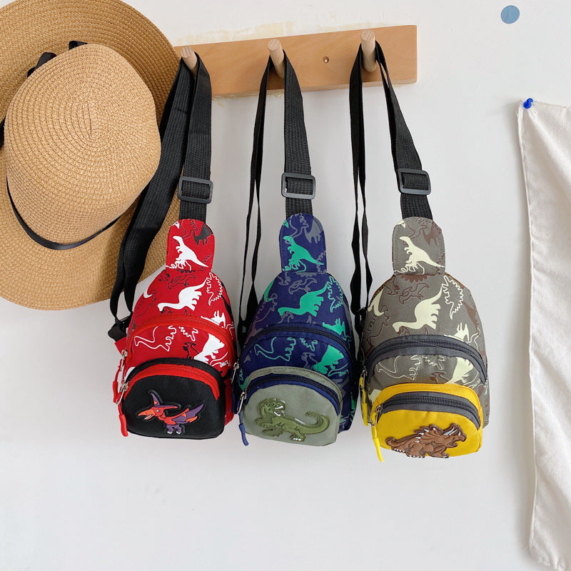 Unisex Bear Square Canvas Fanny Pack With Tassel And Sling Strap, Kids Shoulder Bag