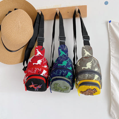Unisex Bear Square Canvas Fanny Pack With Tassel And Sling Strap, Kids Shoulder Bag