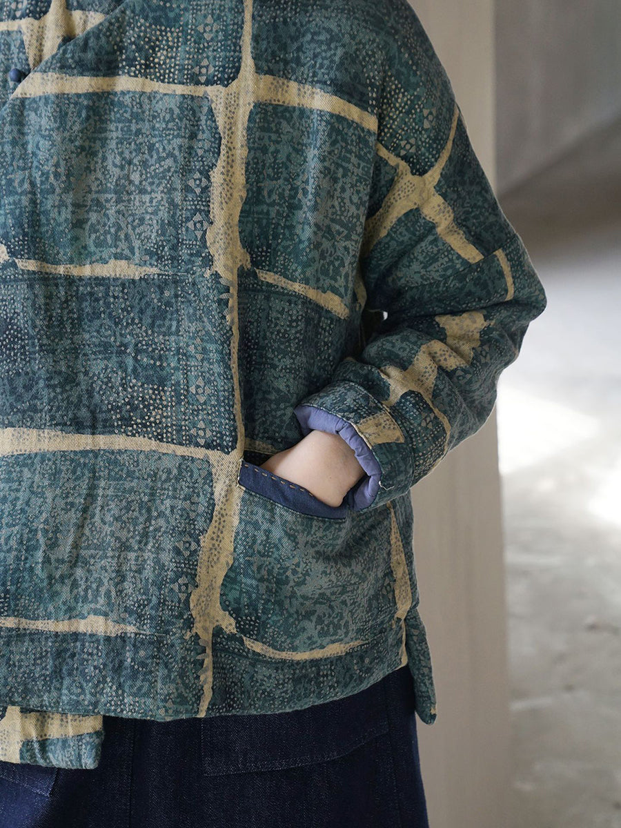 Women Vintage Floral Cotton Winter Padded Coat