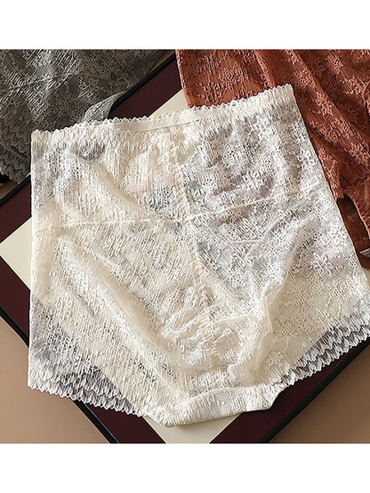 3 Pieces Women Artsy Lace High Waist Underwear