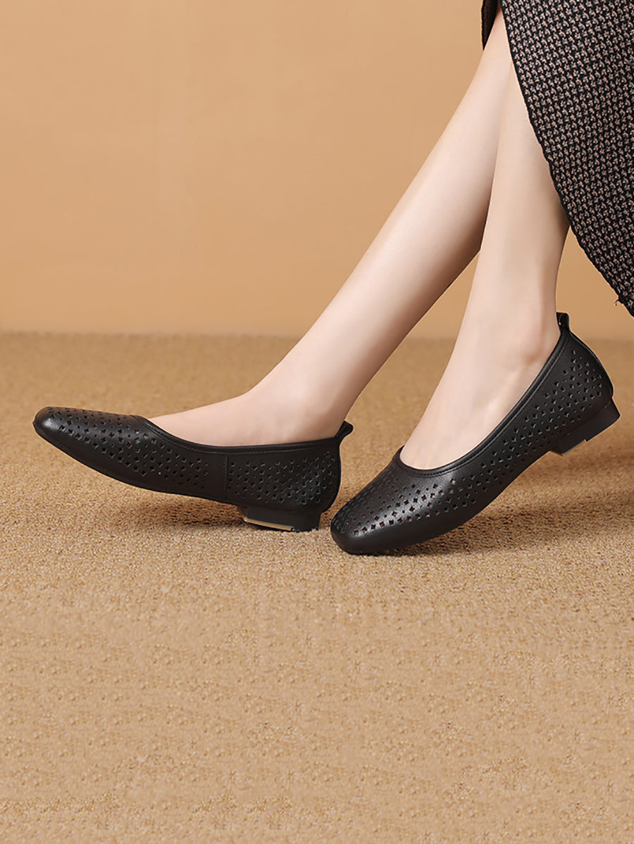 Women Summer Casual Hollow Out Low Heel Shoes