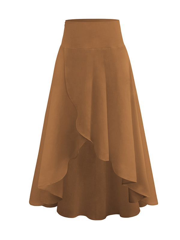 Casual Irregularity Solid Color Skirts Bottoms