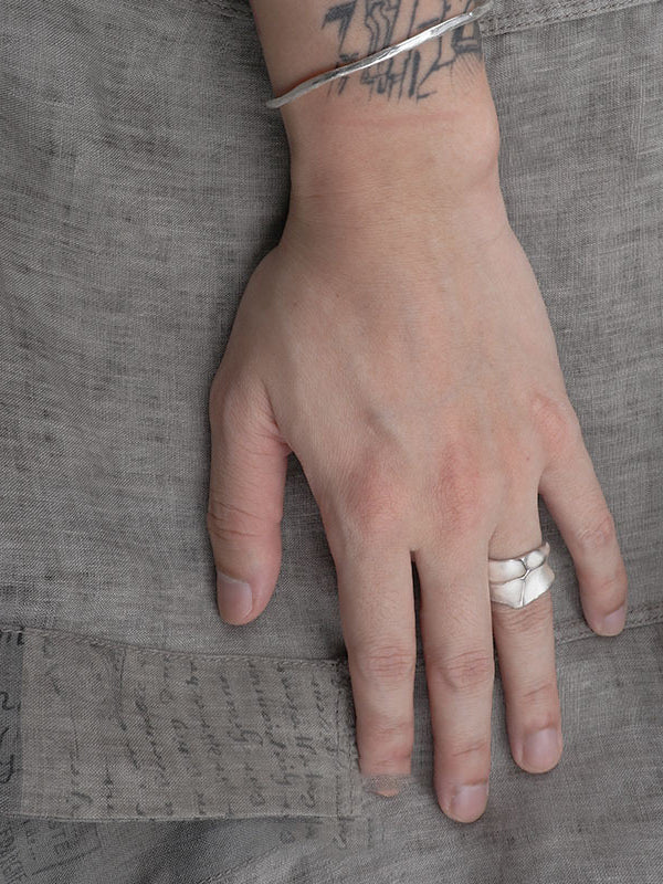 Solid Color Textured Creases Design Sense Rings Accessories