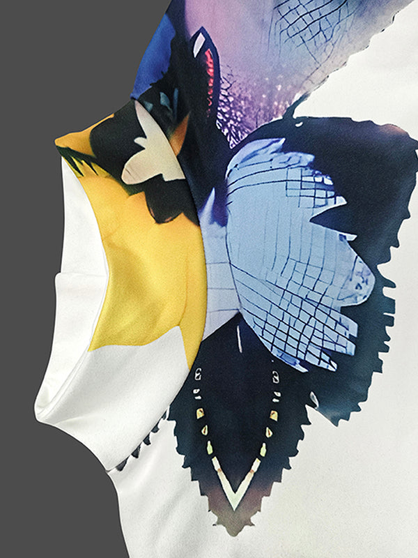 Long Sleeves Skinny Flower Print High Neck T-Shirts Tops