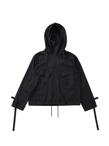 Loose Solid Drawstring Space Style Hoodie Sweatshirt