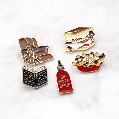 Pin Brooches Featuring French Fries Design, Stylish Food-Themed Accessories