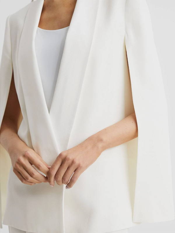 Cape Loose Solid Color Split-Joint V-Neck Blazer