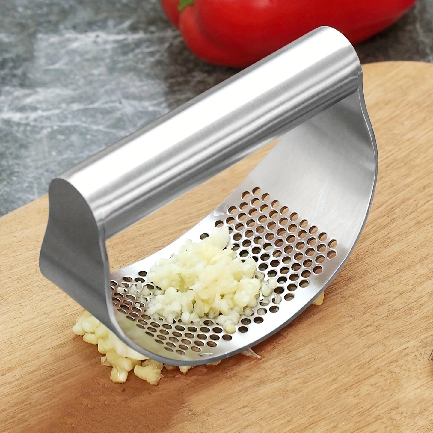Garlic crusher, garlic masher, stainless steel garlic press tool, garlic chopper, easy to clean, easy to carry and store, kitchen supplies gadgets, (available in 4 seasons)
