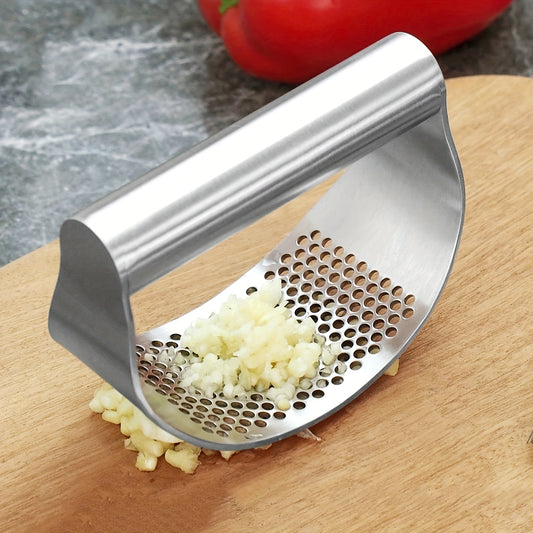 Garlic crusher, garlic masher, stainless steel garlic press tool, garlic chopper, easy to clean, easy to carry and store, kitchen supplies gadgets, (available in 4 seasons)