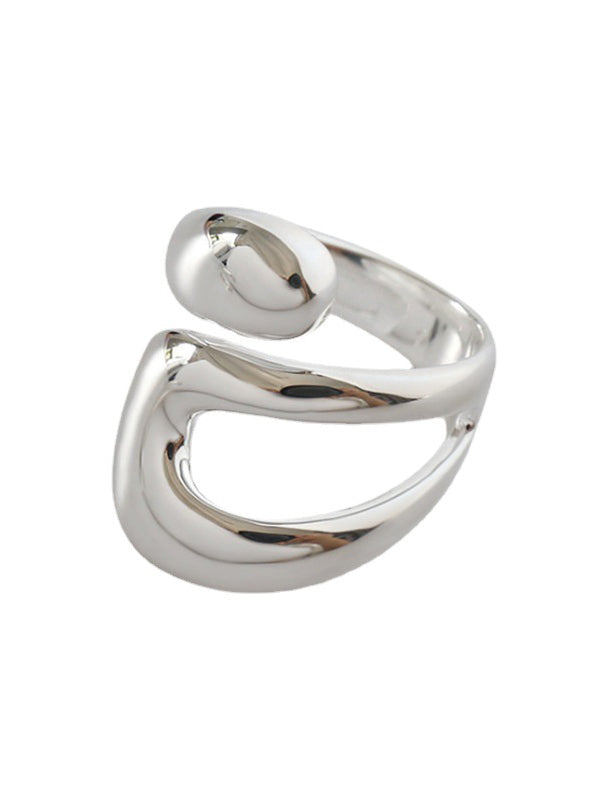 Geometric Hollow Solid Color Rings Accessories