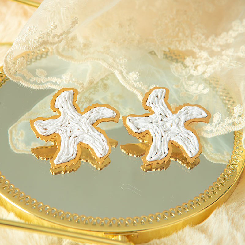 Starfish Stud Earrings For Women In 304 Stainless Steel With Hypoallergenic PVD Coated 18K Real Gold Plating