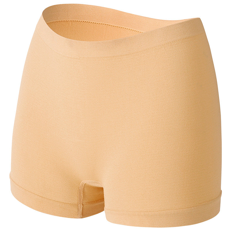 Solid Color Seamless Mid Waist Nylon Panties For Women, Normal Type, Suitable For All Seasons