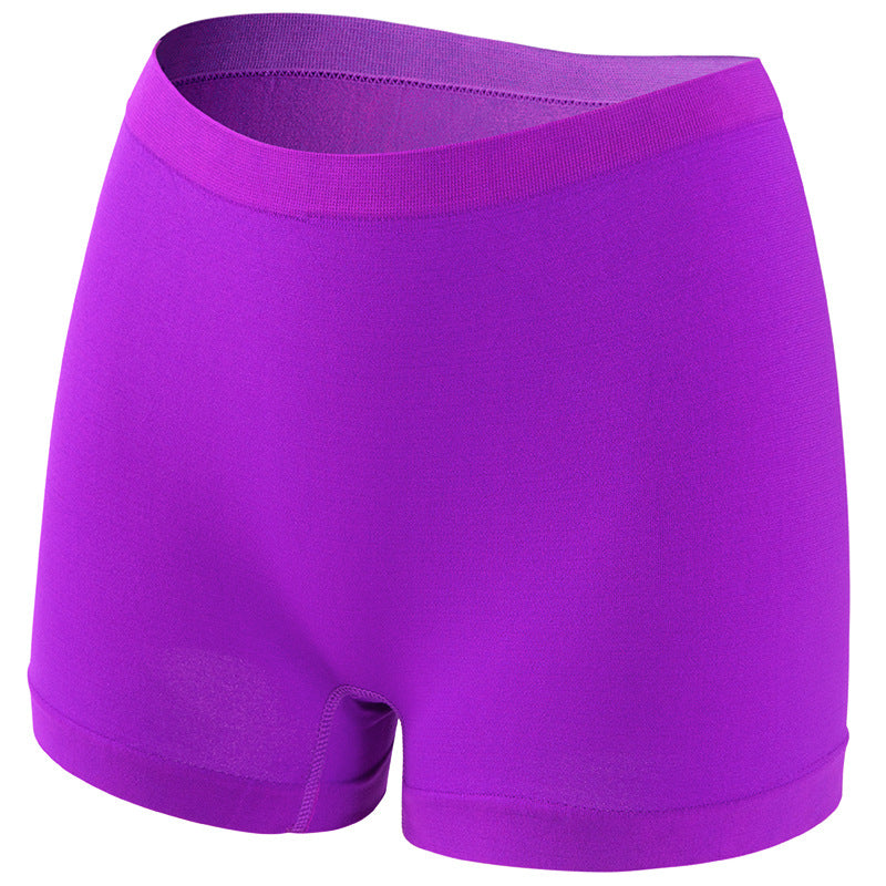 Solid Color Seamless Mid Waist Nylon Panties For Women, Normal Type, Suitable For All Seasons