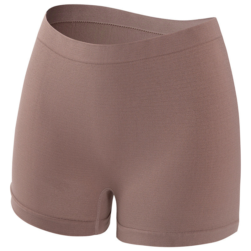 Solid Color Seamless Mid Waist Nylon Panties For Women, Normal Type, Suitable For All Seasons