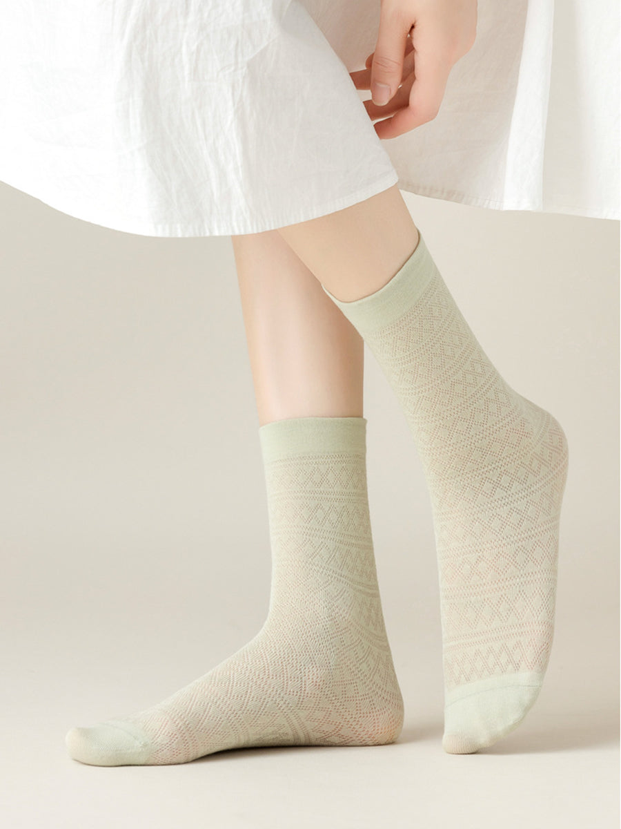 4 Pairs Women Casual Cotton Thin Socks