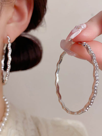 Normcore Geometric Rhine Stones Earrings Accessories