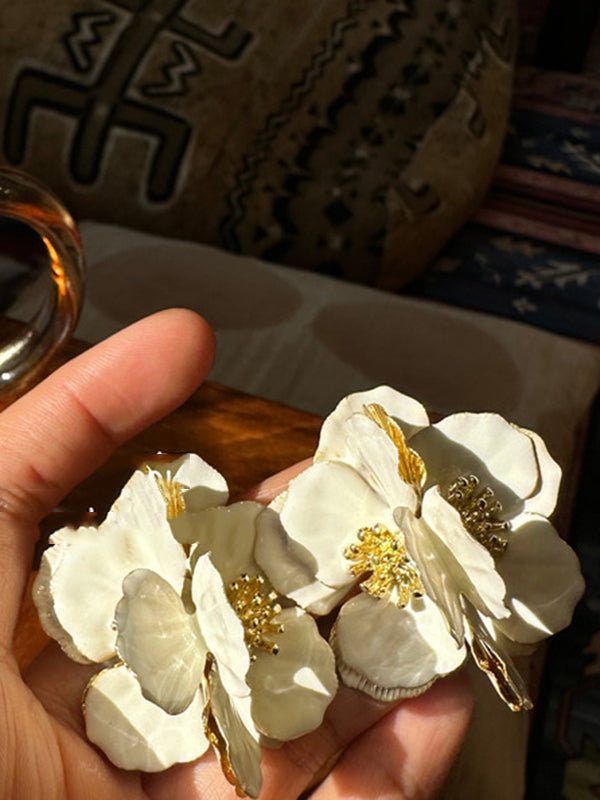 Flower Shape Three-Dimensional Flower Earrings Accessories