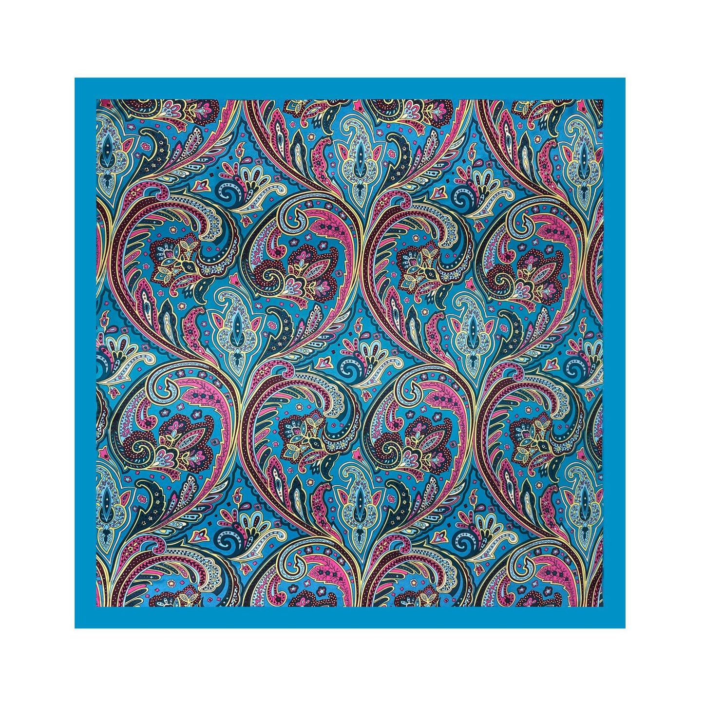 Paisley Pattern Rose Red Kerchief Silk Scarf In Polyester, Lightweight And Stylish For Summer