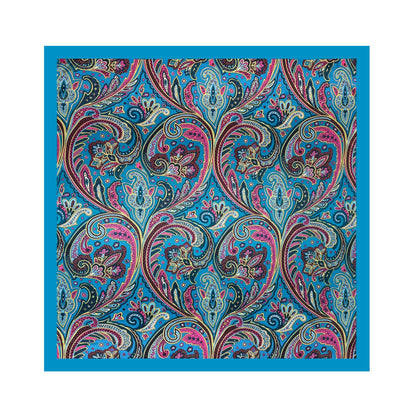 Paisley Pattern Rose Red Kerchief Silk Scarf In Polyester, Lightweight And Stylish For Summer