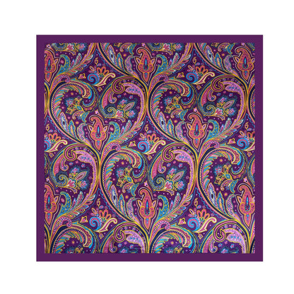 Paisley Pattern Rose Red Kerchief Silk Scarf In Polyester, Lightweight And Stylish For Summer