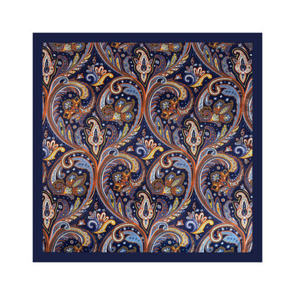 Paisley Pattern Rose Red Kerchief Silk Scarf In Polyester, Lightweight And Stylish For Summer