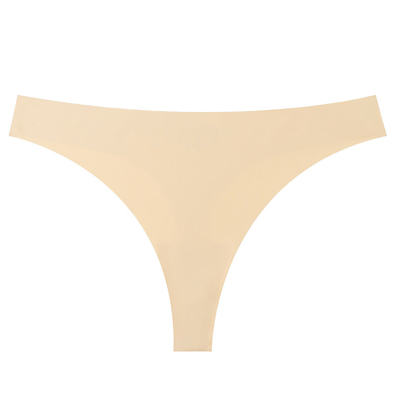 Seamless Solid Color Bikini Panties For Women In Low Waist Design, Made Of Nylon, Suitable For All Seasons