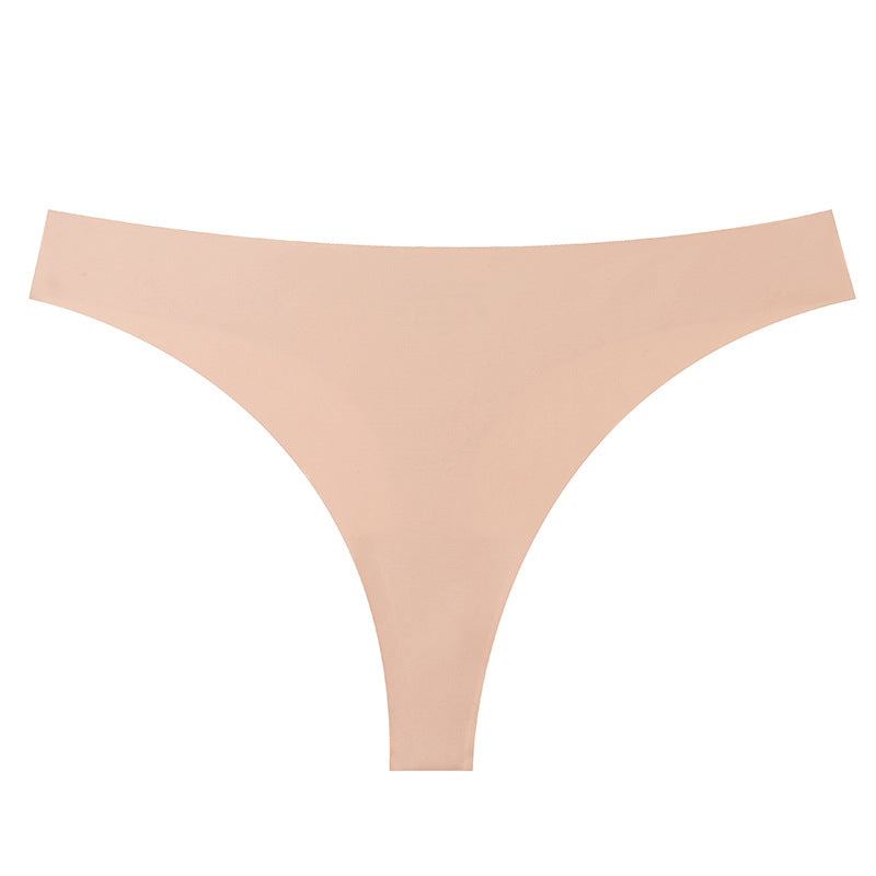 Seamless Solid Color Bikini Panties For Women In Low Waist Design, Made Of Nylon, Suitable For All Seasons
