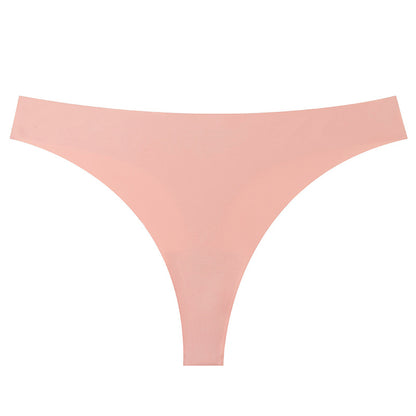 Seamless Solid Color Bikini Panties For Women In Low Waist Design, Made Of Nylon, Suitable For All Seasons