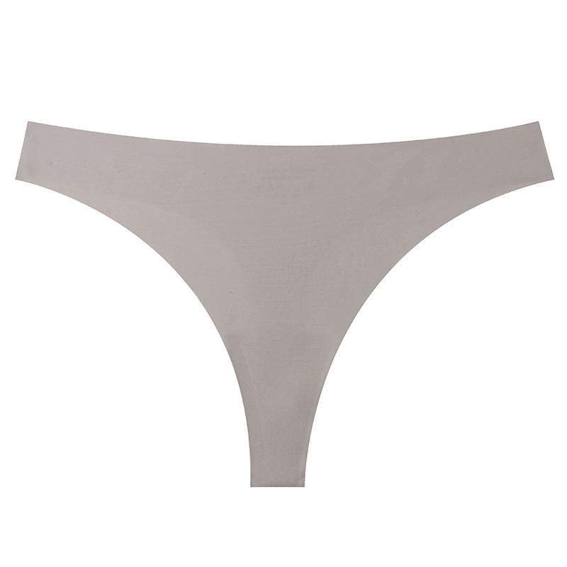 Seamless Solid Color Bikini Panties For Women In Low Waist Design, Made Of Nylon, Suitable For All Seasons