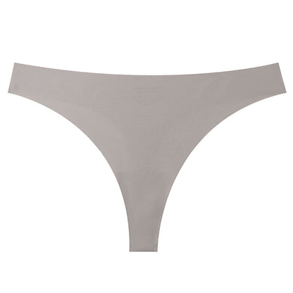 Seamless Solid Color Bikini Panties For Women In Low Waist Design, Made Of Nylon, Suitable For All Seasons
