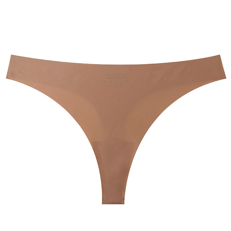 Seamless Solid Color Bikini Panties For Women In Low Waist Design, Made Of Nylon, Suitable For All Seasons