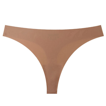 Seamless Solid Color Bikini Panties For Women In Low Waist Design, Made Of Nylon, Suitable For All Seasons