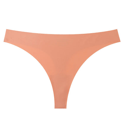 Seamless Solid Color Bikini Panties For Women In Low Waist Design, Made Of Nylon, Suitable For All Seasons