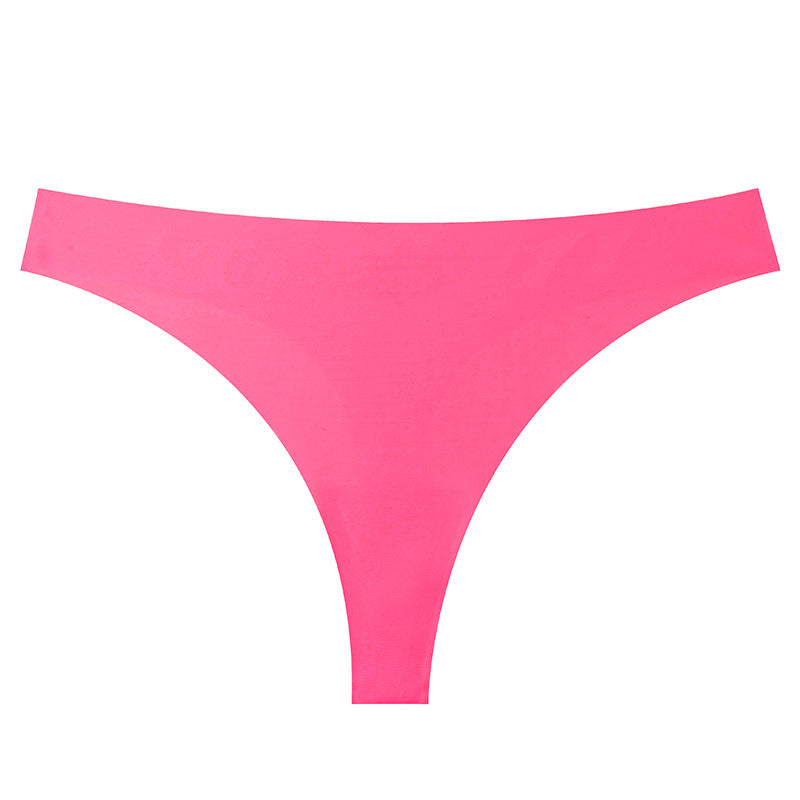 Seamless Solid Color Bikini Panties For Women In Low Waist Design, Made Of Nylon, Suitable For All Seasons