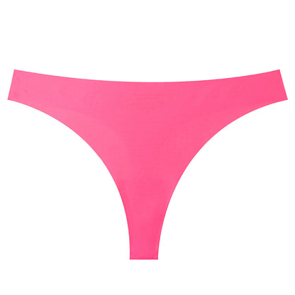 Seamless Solid Color Bikini Panties For Women In Low Waist Design, Made Of Nylon, Suitable For All Seasons