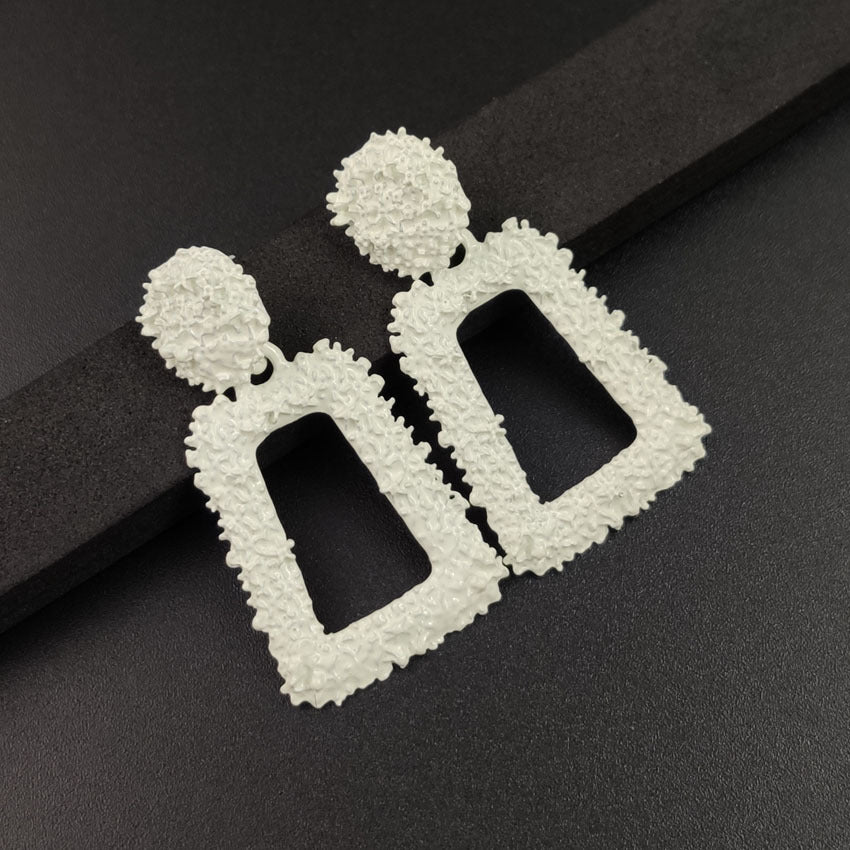 Exaggerated Geometric Earrings With Electroplated Gold Finish Featuring 304 Stainless Steel Posts In Alloy