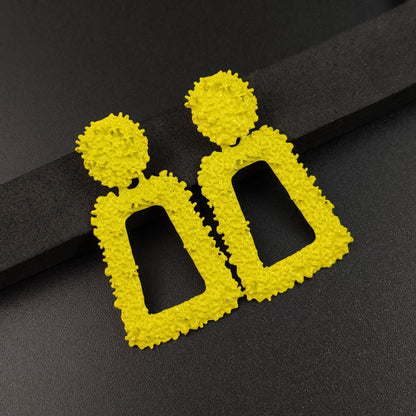 Exaggerated Geometric Earrings With Electroplated Gold Finish Featuring 304 Stainless Steel Posts In Alloy