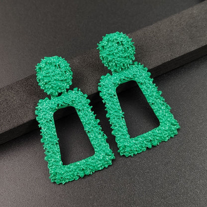 Exaggerated Geometric Earrings With Electroplated Gold Finish Featuring 304 Stainless Steel Posts In Alloy