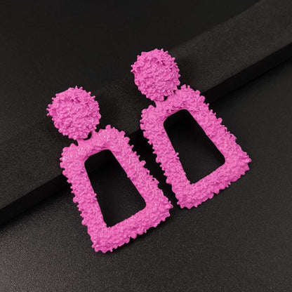 Exaggerated Geometric Earrings With Electroplated Gold Finish Featuring 304 Stainless Steel Posts In Alloy