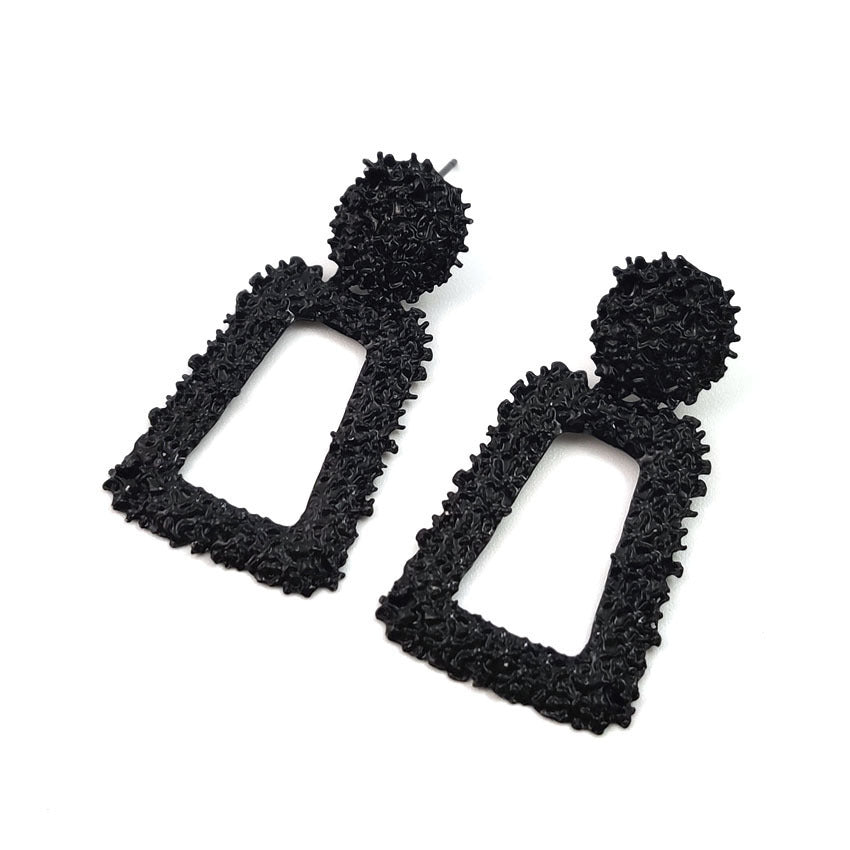 Exaggerated Geometric Earrings With Electroplated Gold Finish Featuring 304 Stainless Steel Posts In Alloy
