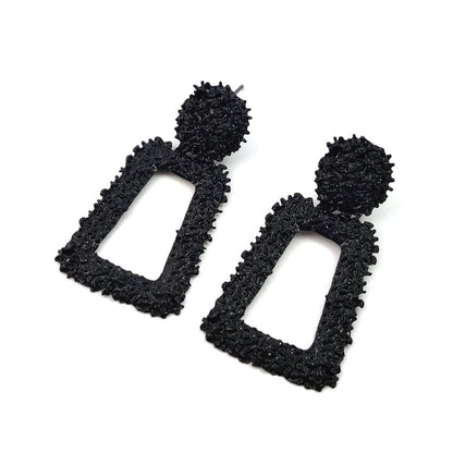 Exaggerated Geometric Earrings With Electroplated Gold Finish Featuring 304 Stainless Steel Posts In Alloy