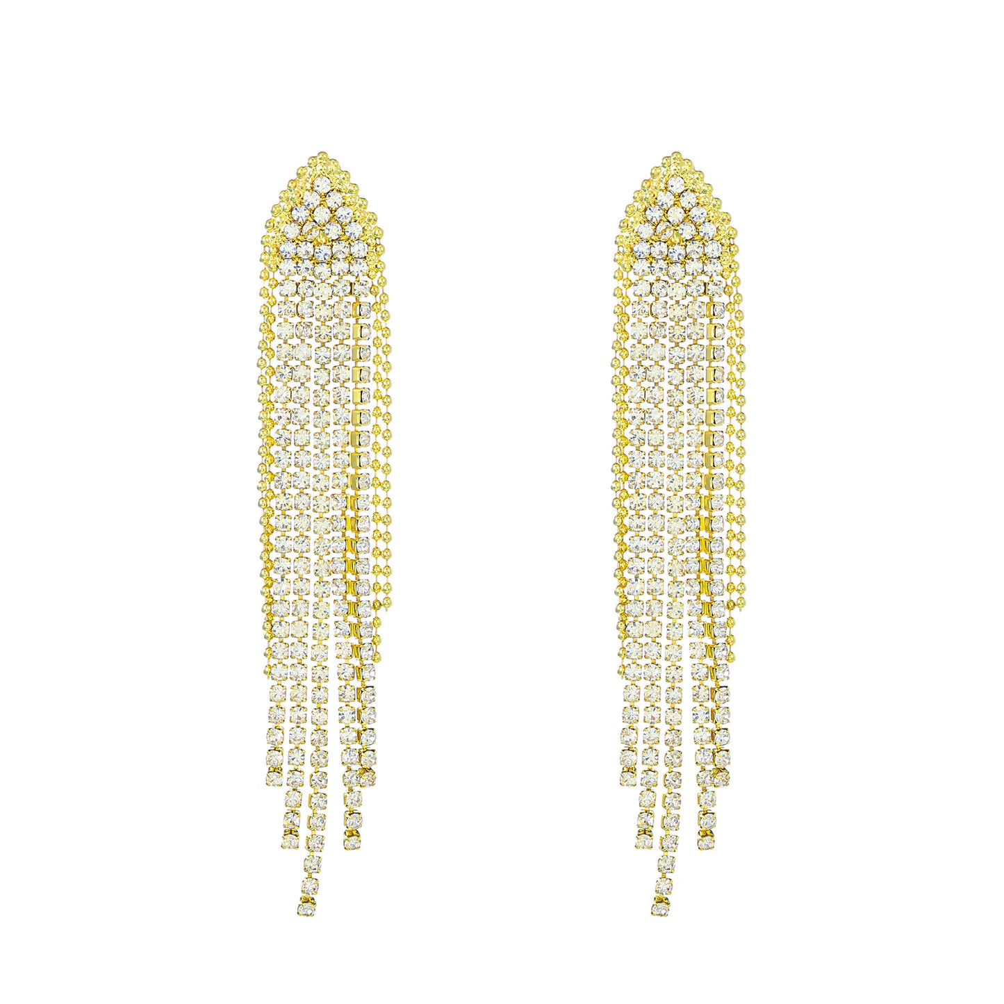 Long Tassel Earrings For Women Super Shiny Butterfly Heart-shaped Rhinestone Pendant Stud Earrings Shiny Jewelry