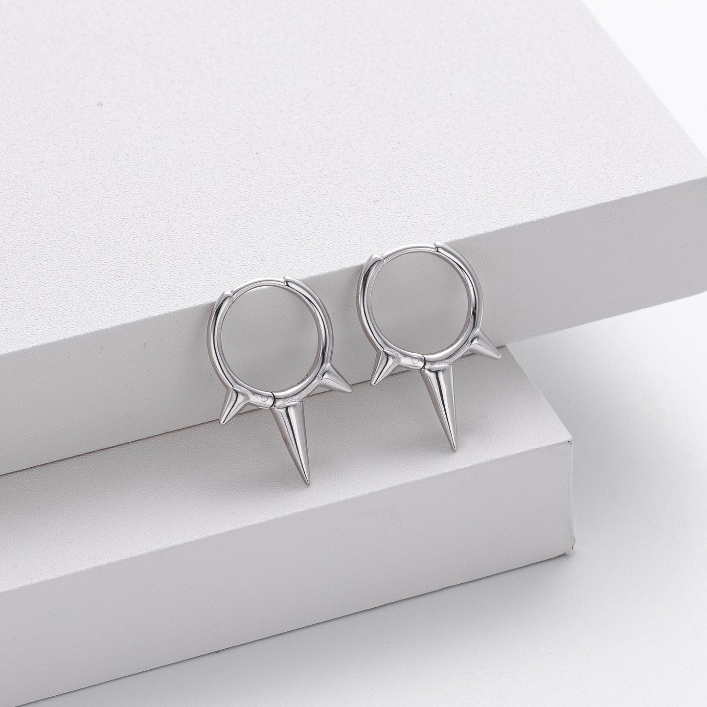 Conical 925 Sterling Silver Earrings For Women With 18K Gold Plating 0.03µm Thickness