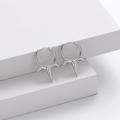 Conical 925 Sterling Silver Earrings For Women With 18K Gold Plating 0.03µm Thickness