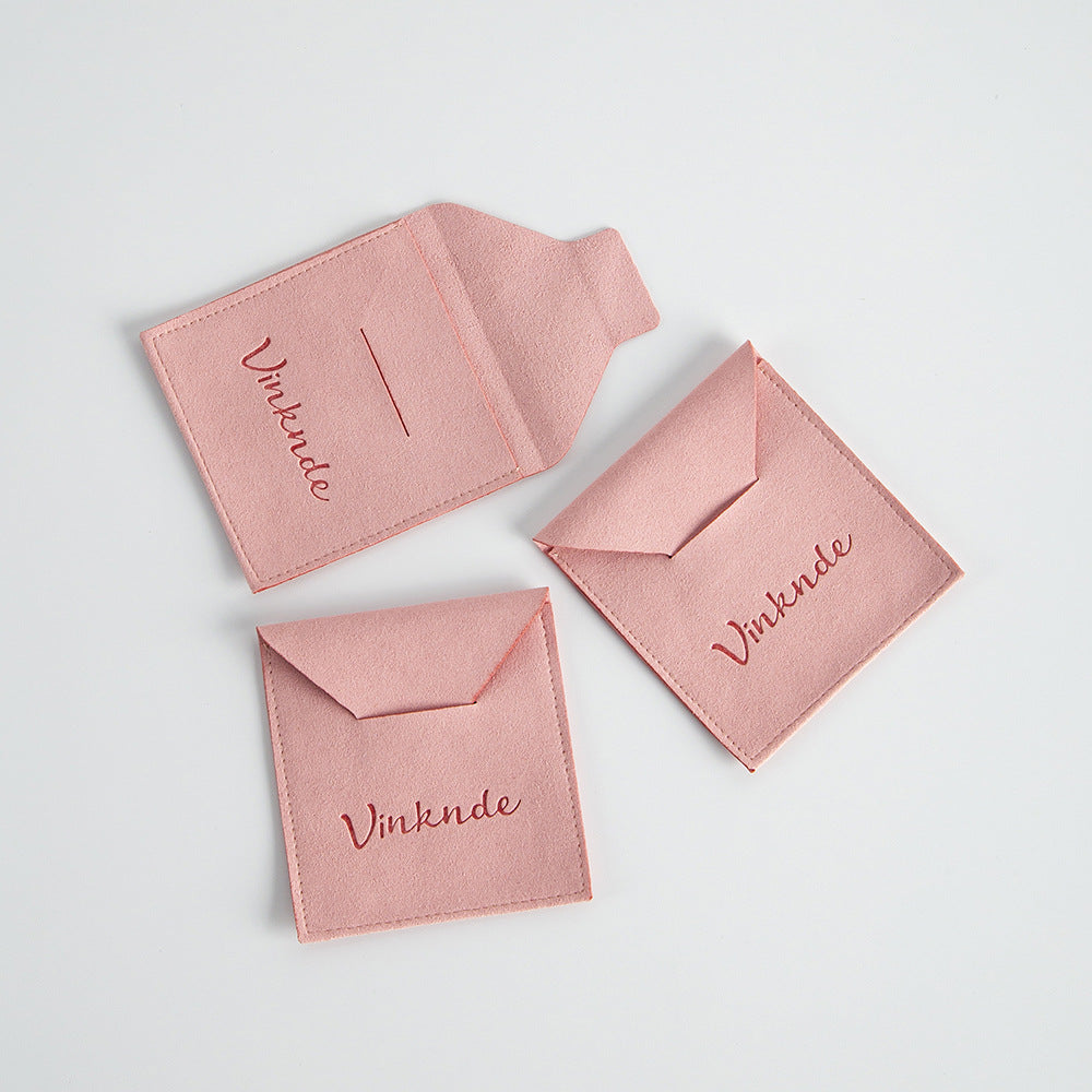 Pink Flannel Jewelry Packaging Bags For Love Charms, Soft And Durable Storage Pouches