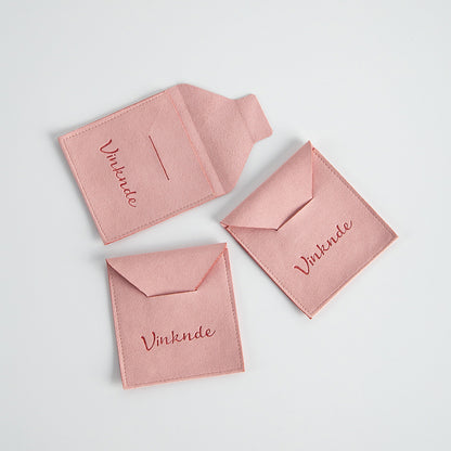 Pink Flannel Jewelry Packaging Bags For Love Charms, Soft And Durable Storage Pouches