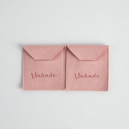 Pink Flannel Jewelry Packaging Bags For Love Charms, Soft And Durable Storage Pouches